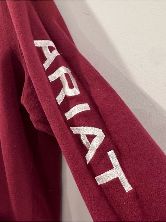 Ariat Women’s Burgundy Hoodie with Logo Sleeve XL - Picture 3 of 8